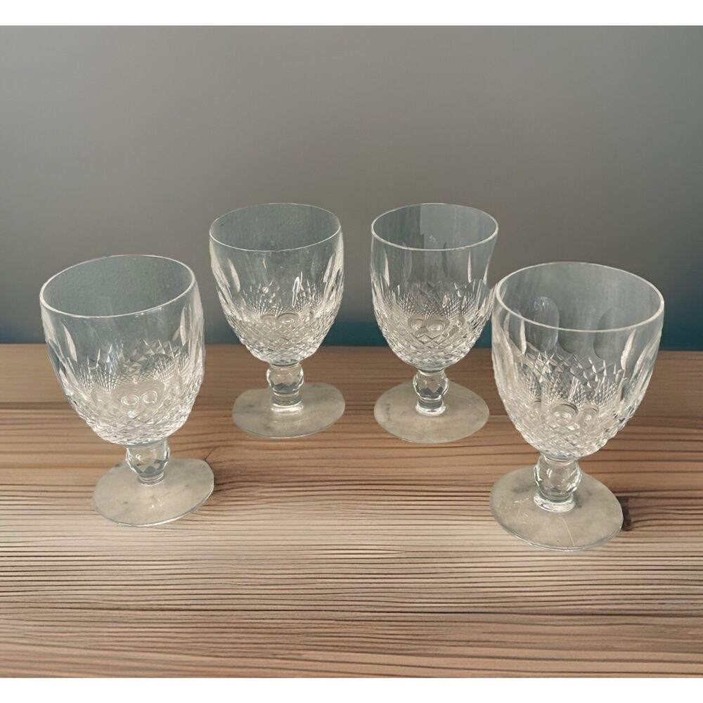 (3) Waterford Crystal ‘Colleen’ Glasses 5.25" Short Stem Water Goblet Wine Glass